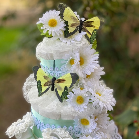 Easter Diaper Cake, Flowers Diaper Cake
